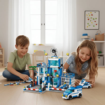 Action Police Headquarters Play Set with Figures and Toys