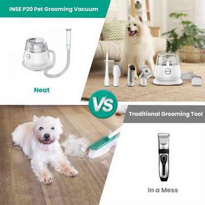 Quiet Pet Grooming Kit with Shedding Tools and Vacuum