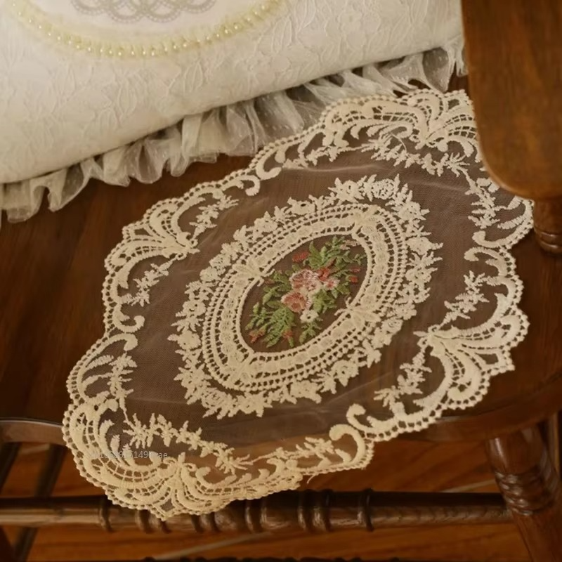 Beautiful Floral Round Tablecloth with Napkins and Coasters