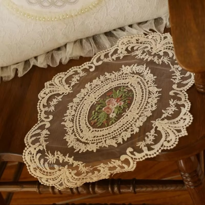 Beautiful Floral Round Tablecloth with Napkins and Coasters