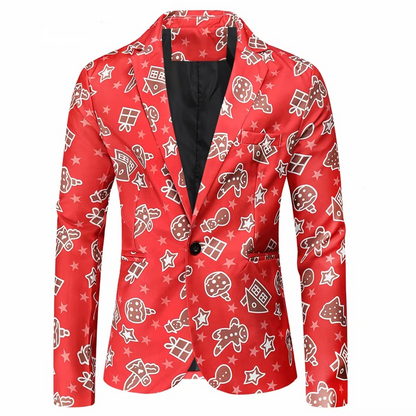 Festive Holiday Party Blazer Jacket for Men