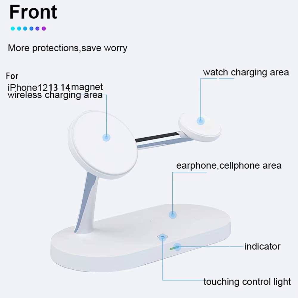 Compact 3 in 1 Fast Wireless Charging Pad