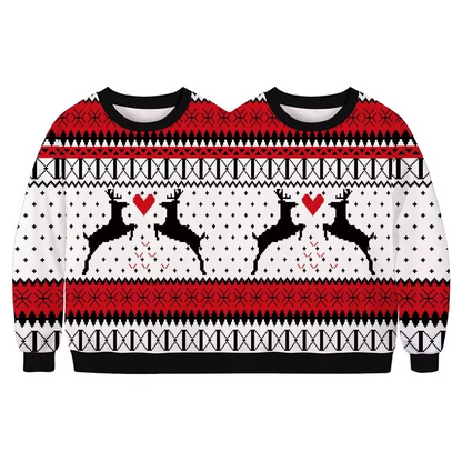 Funny Christmas Twin Sweater for Couples 3D Print