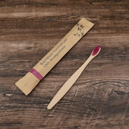 Natural Bamboo Toothbrushes 10 Pack Soft Bristle