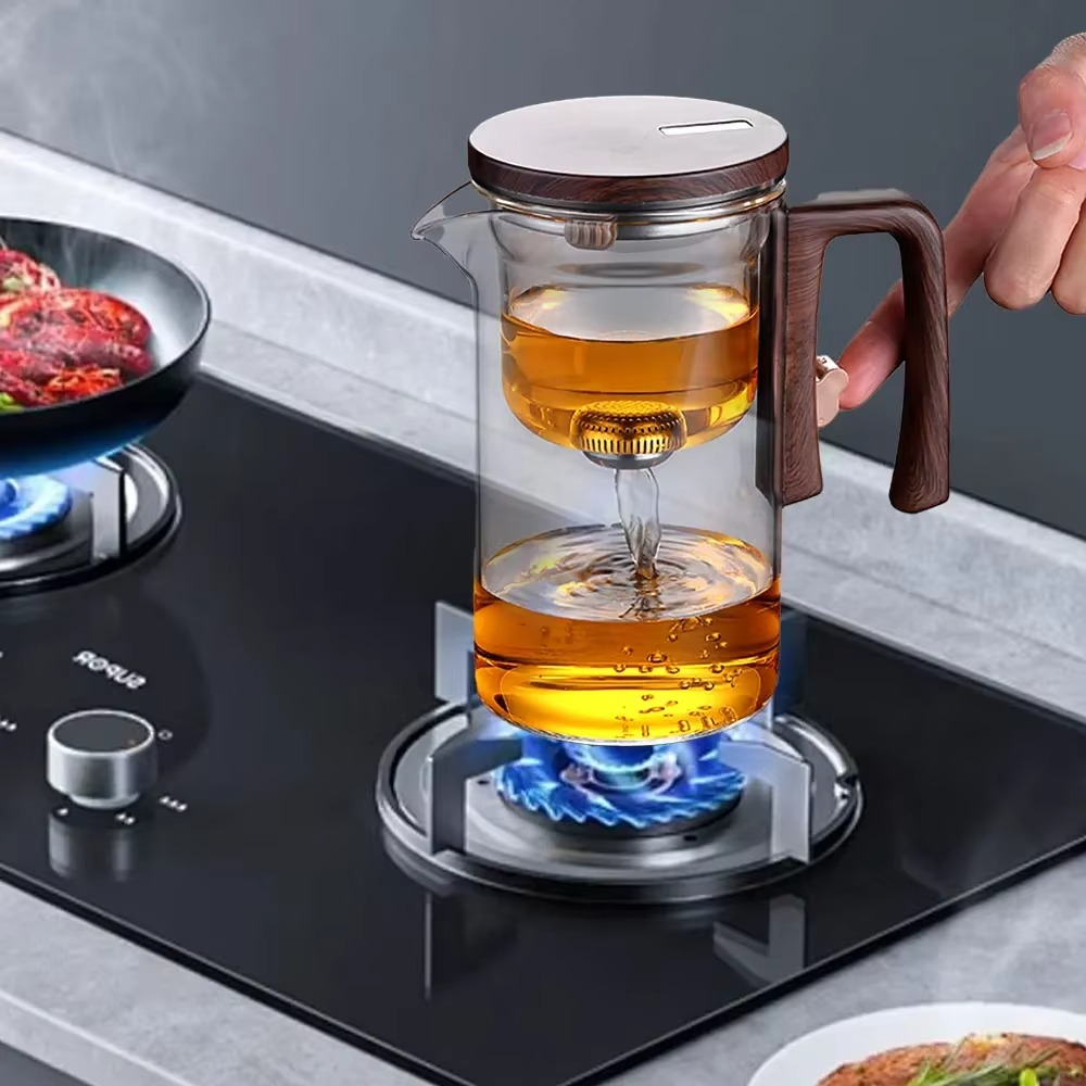 Clear Glass Infuser Teapot with Insulated Handle