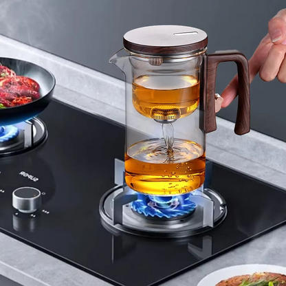 Clear Glass Infuser Teapot with Insulated Handle