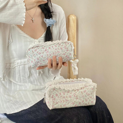 Pretty Floral Big Pencil Storage Bag