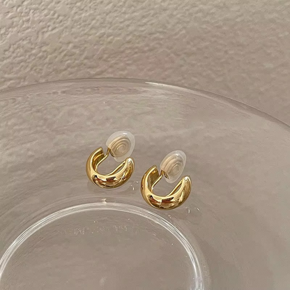 Classic Circle Huggie Earrings for Ladies