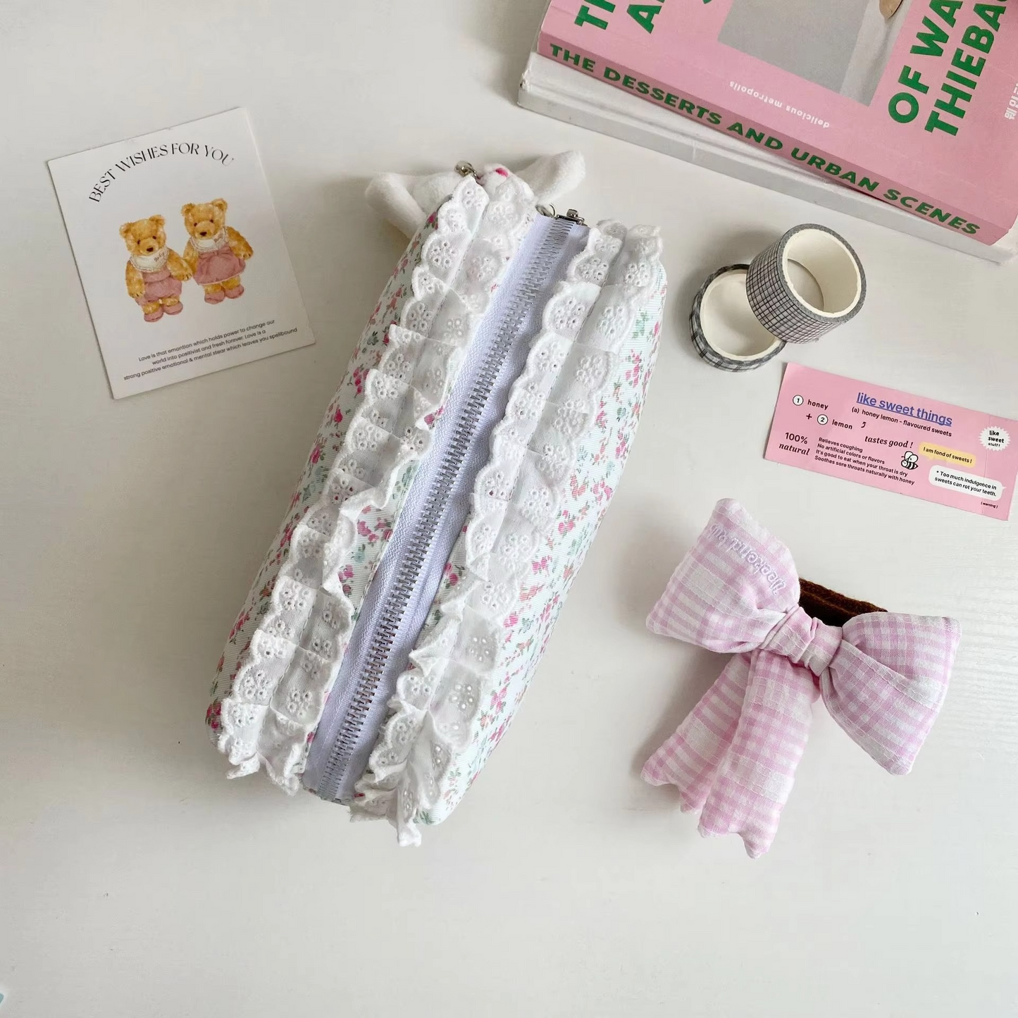Pretty Floral Big Pencil Storage Bag