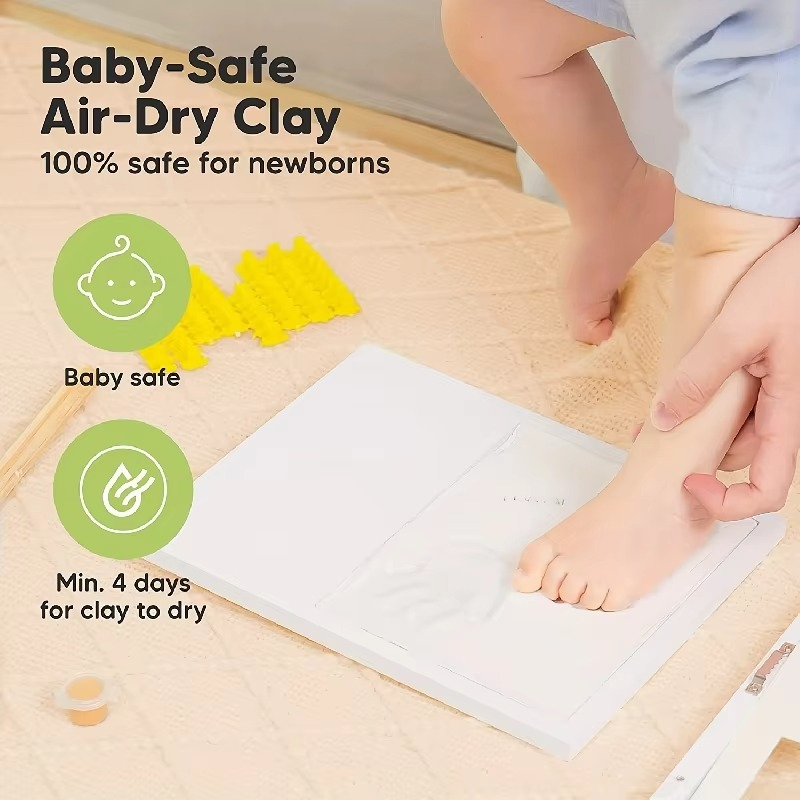 Personalized Baby Footprint Picture Frame with Clay Impressions