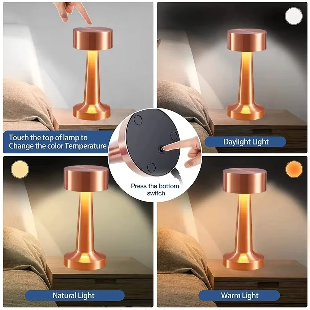 Contemporary USB Table Lamp with Sensor Night Light