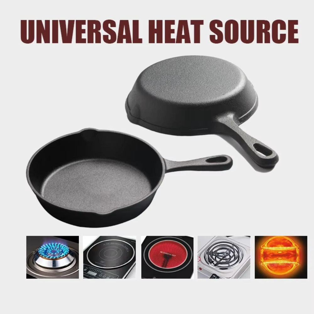 Compact Iron Skillet for Cooking Eggs and Meat