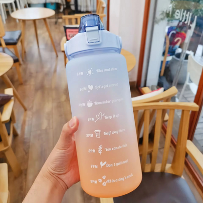 Big 68oz Insulated Water Bottle with Lid and Measurement Markings