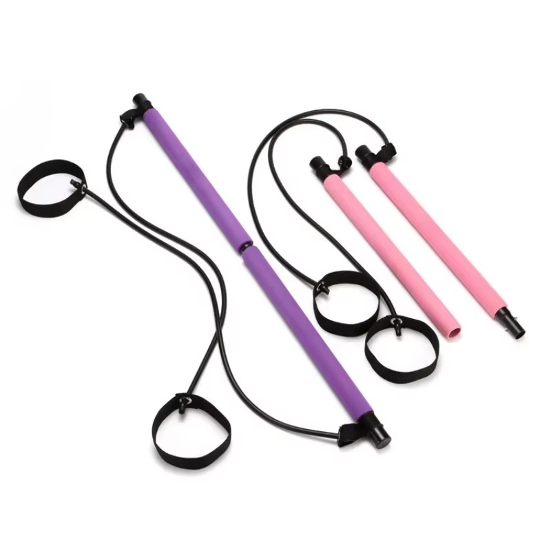 Compact Home Gym Exercise Bar with Resistance Bands - Hehif