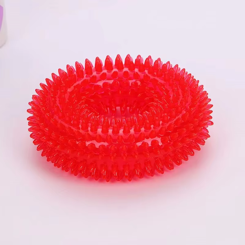 Tough Squeaky Dog Chew Ring - Rubber Dental Toy