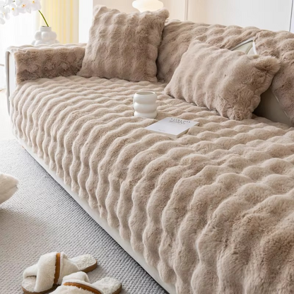 Soft Faux Fur Sofa Cover - Non Slip Couch Protector