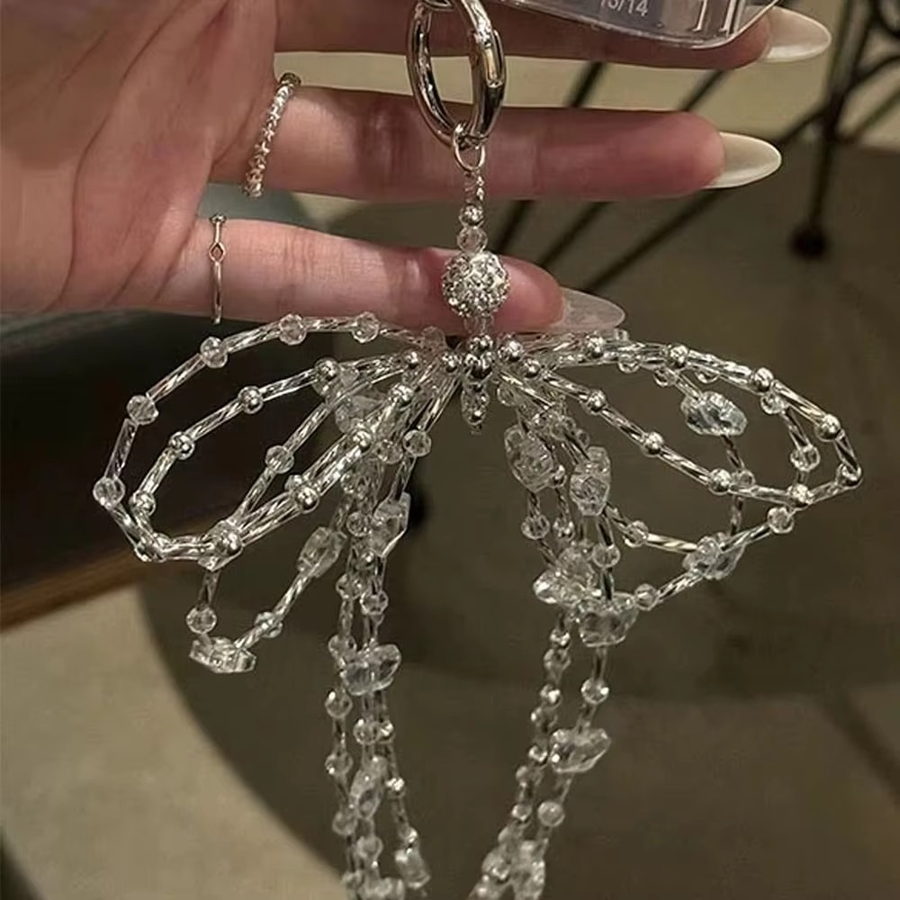 Large Ribbon Pendant Purse and Phone Charm Keychain