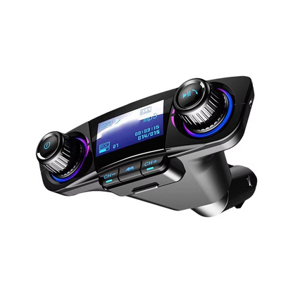 Wireless Car FM Adapter with Dual USB Charging and LED Screen