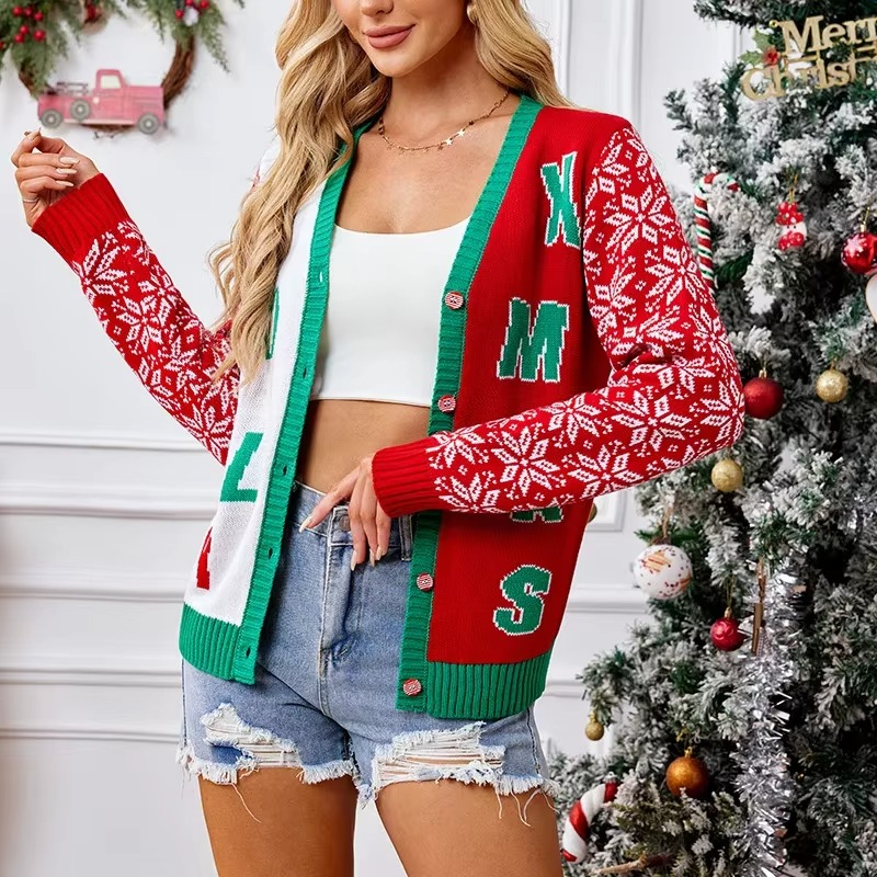Women's Festive Holiday Knit Sweater with Cute Designs