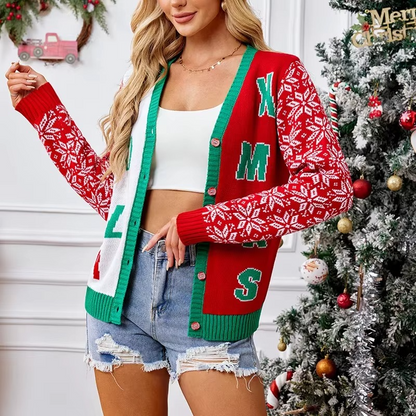 Women's Festive Holiday Knit Sweater with Cute Designs