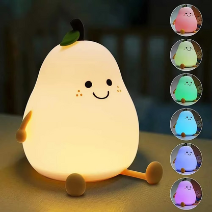Gentle Color Changing Silicone Pear Lamp