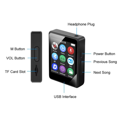 Compact Wireless Music Player with LED Display