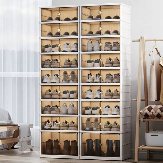 Clear Collapsible Extra Storage Shoe Rack - Hehif