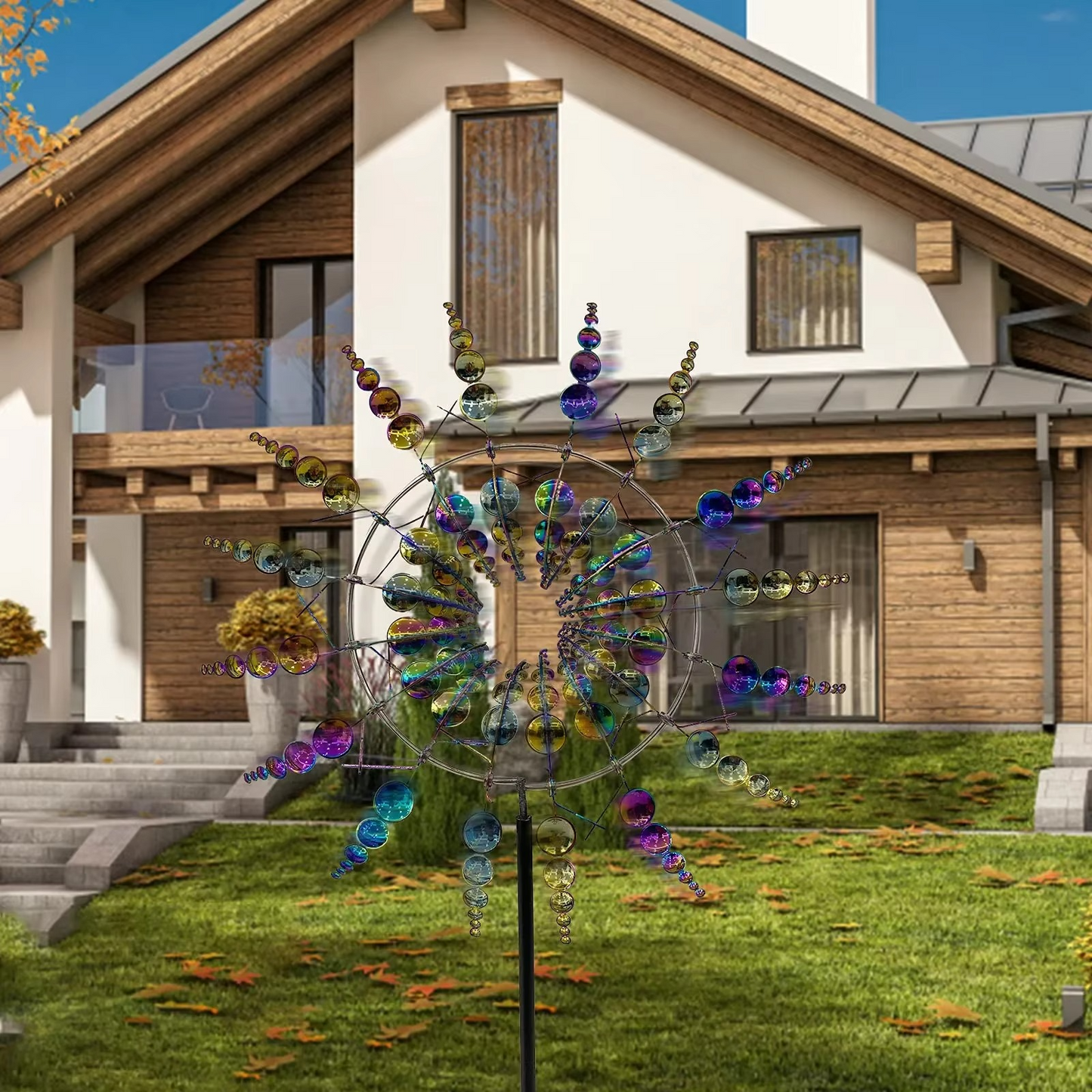 Outdoor Solar Powered Garden Wind Decor Sculpture