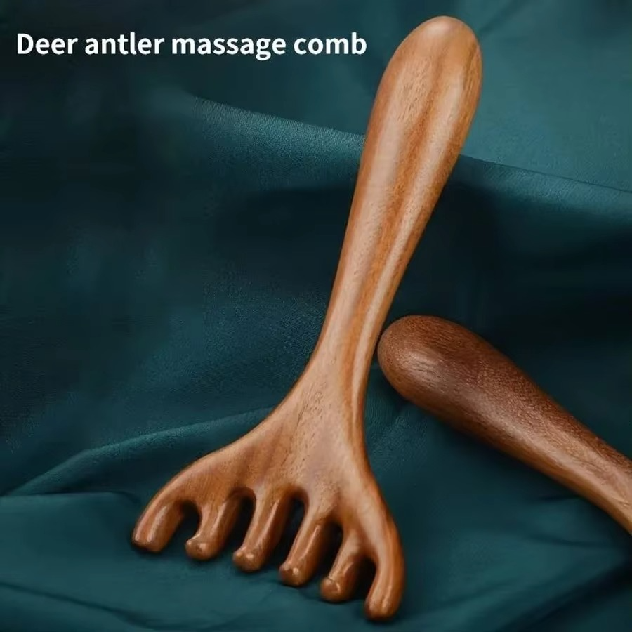Wooden Massage Tool for Scalp Relaxation