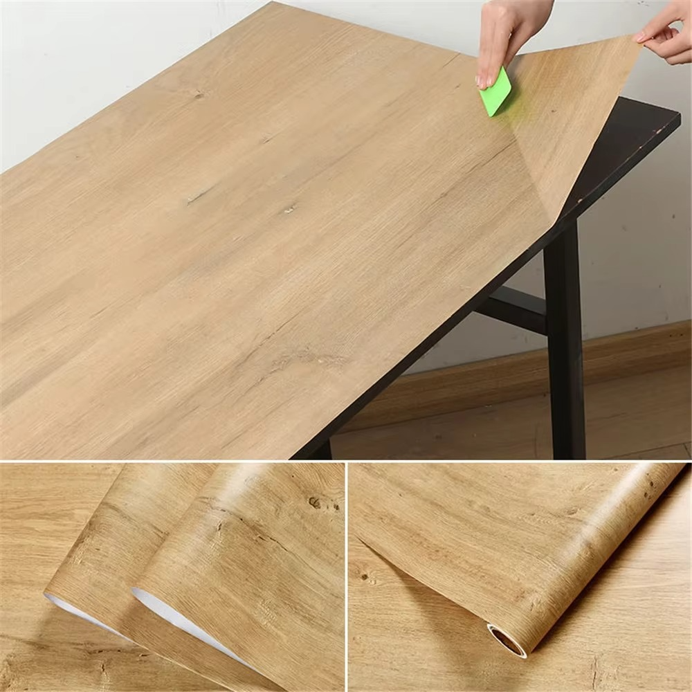 Easy Peel Wood Pattern Wall Paper Roll