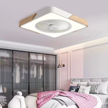 Slim Modern Square Ceiling Light Fan - Hehif
