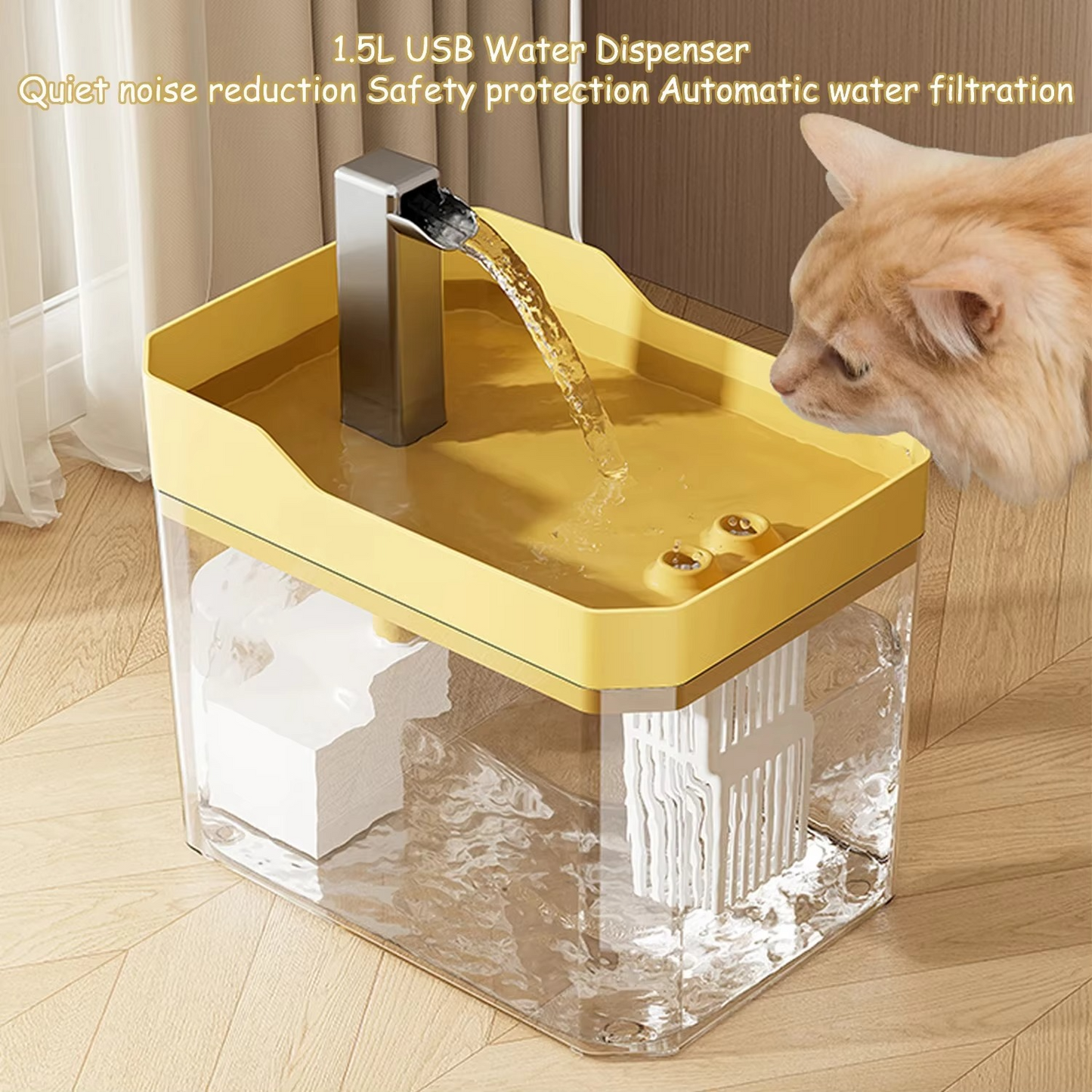 Easy Clean Pet Water Fountain with Filter and Pump - Hehif