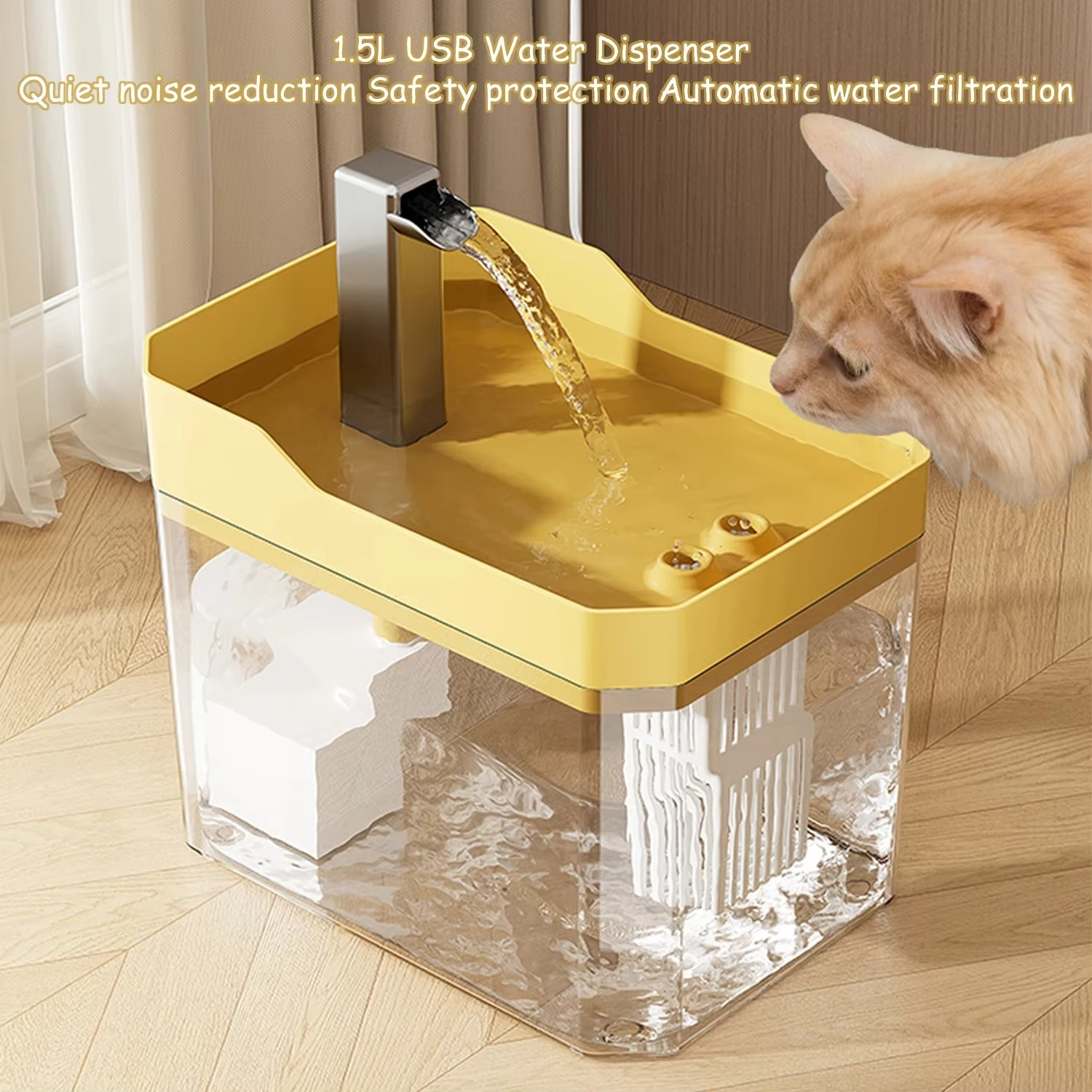 Easy Clean Pet Water Fountain with Filter and Pump - Hehif