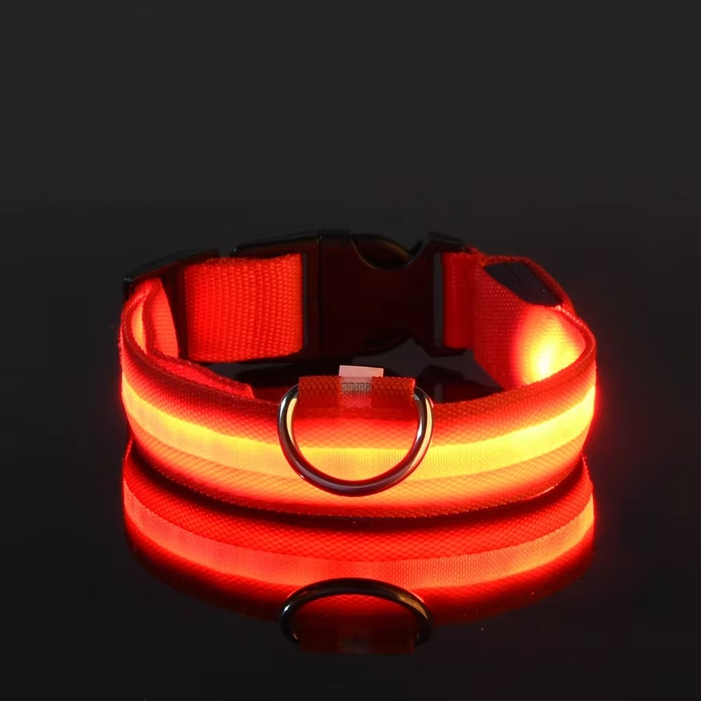 Bright Night Dog Leash with Reflective Safety Strip