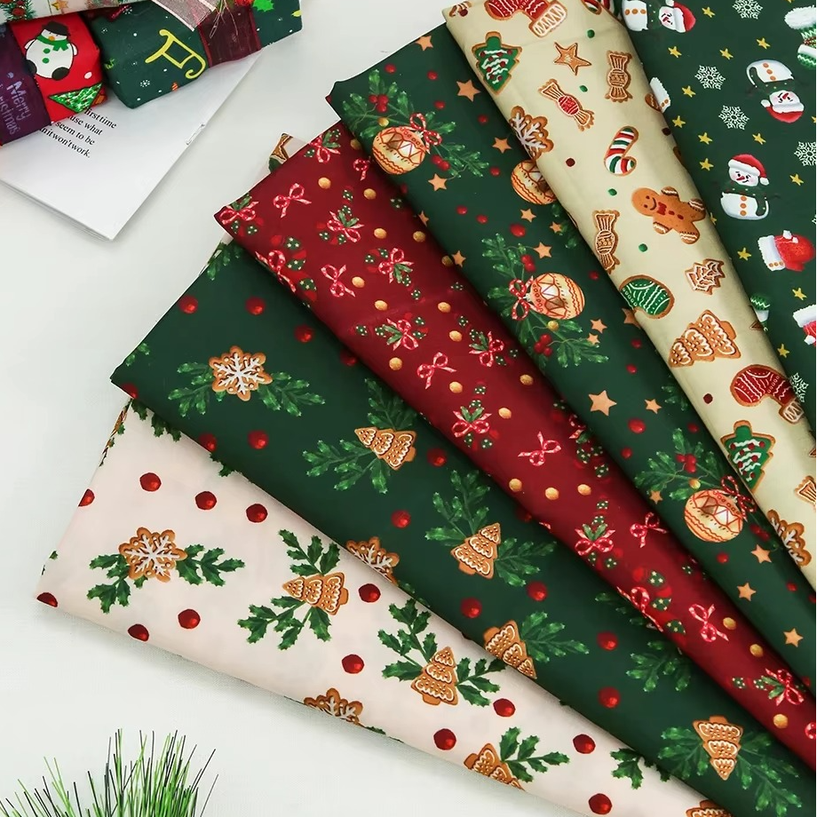 Festive Winter Bird Printed Quilting Fabric