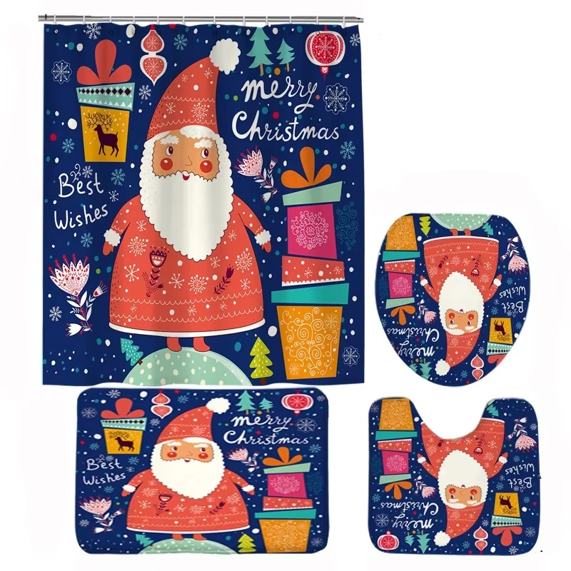 Festive Holiday Bath Set with Christmas Decor