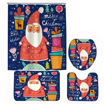 Festive Holiday Bath Set with Christmas Decor