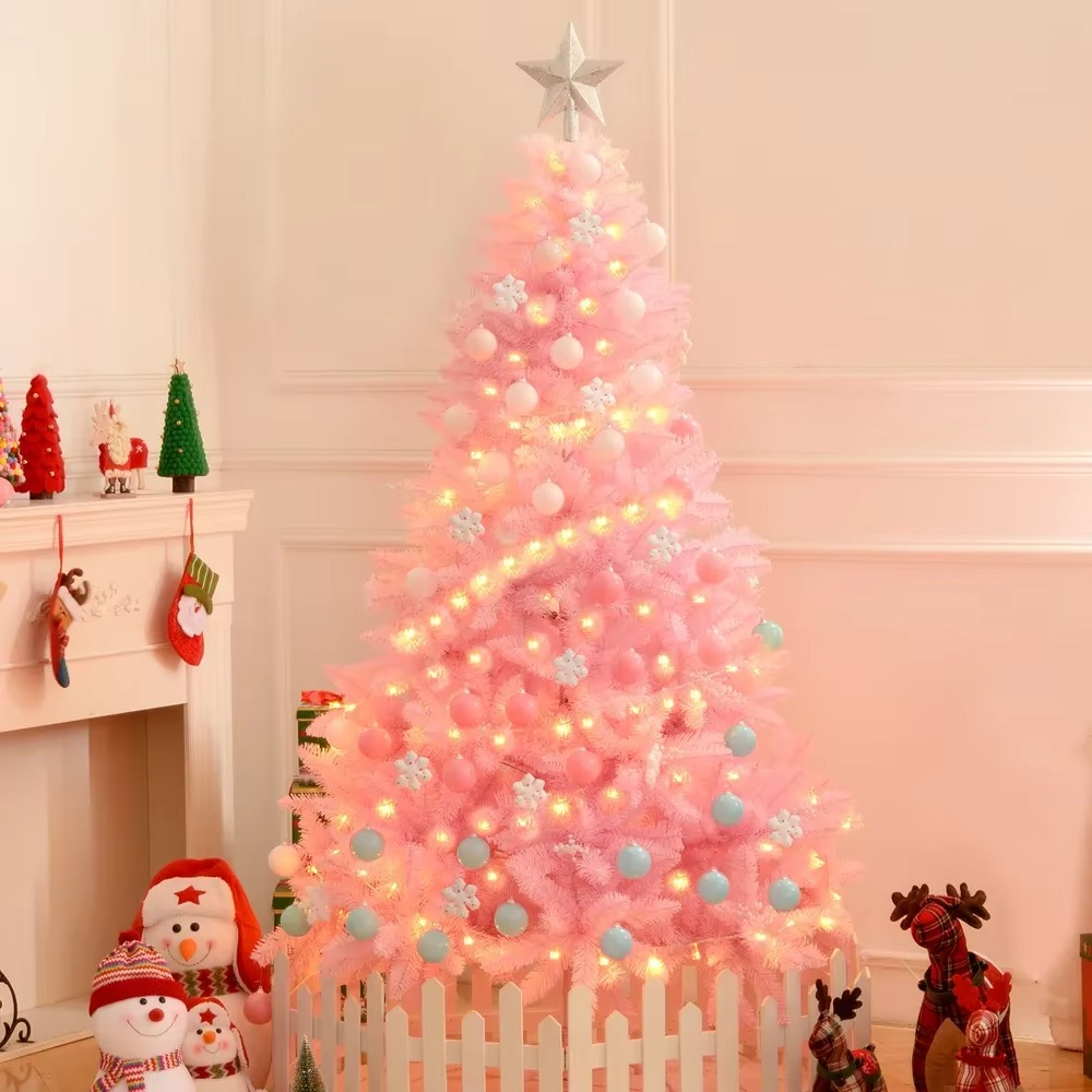 Rosy Fake Holiday Tree, Flame Resistant Spruce Style