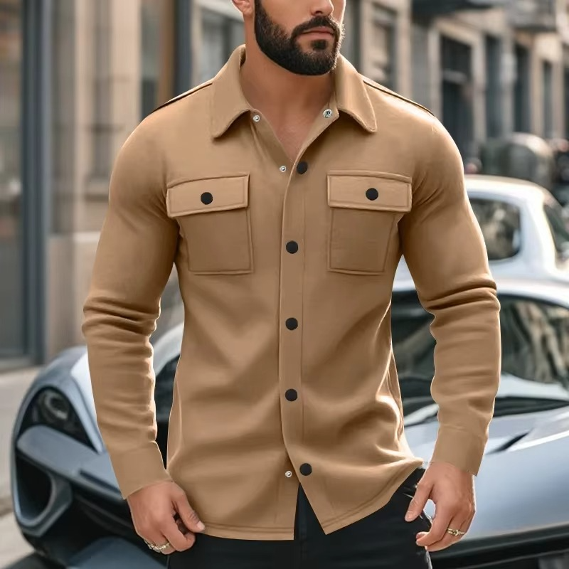 Warm Mens Fleece Coat with Pockets