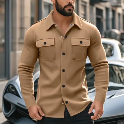 Warm Mens Fleece Coat with Pockets