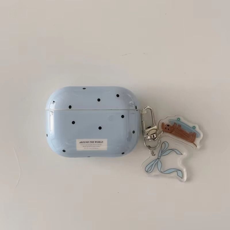 Durable AirPods Cover with Clip, Fun Dot Design