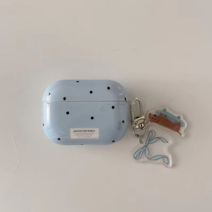 Durable AirPods Cover with Clip, Fun Dot Design