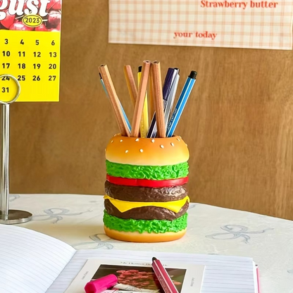 Large Burger Desk Pen Holder and Office Organizer