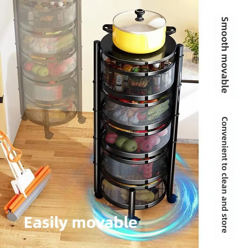 Adjustable 3-Tier Circular Kitchen Storage Organizer