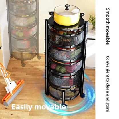 Adjustable 3-Tier Circular Kitchen Storage Organizer