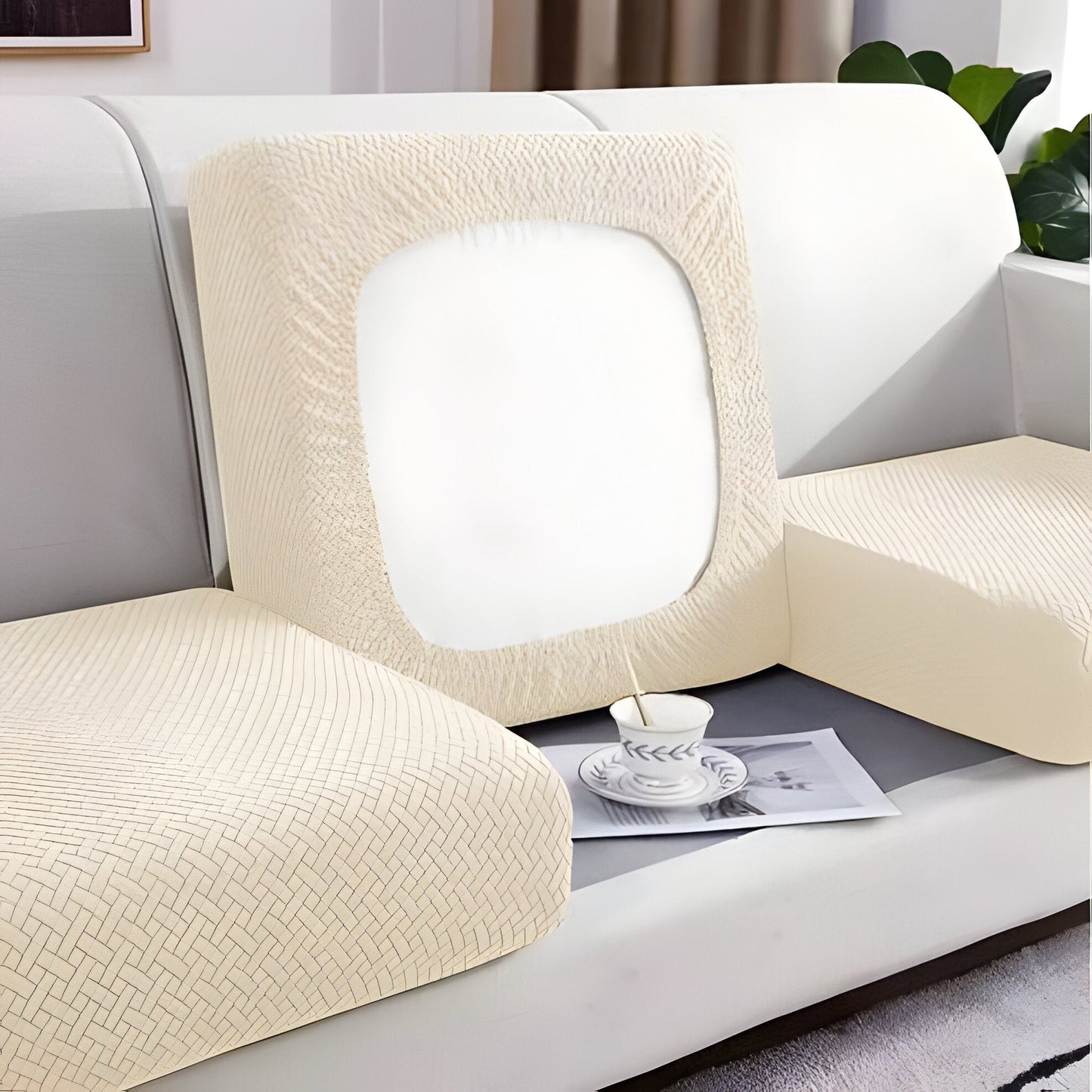 Stretchy Sofa Slipcover with Padded Cushion Protection