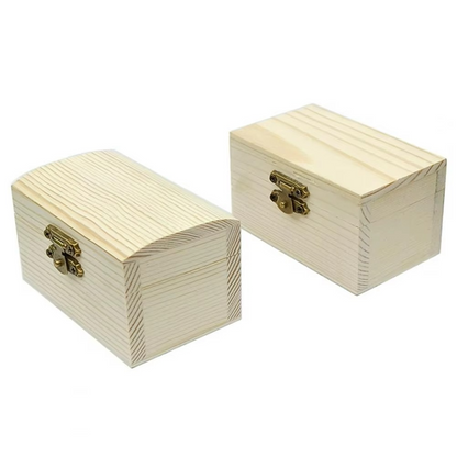Rustic Wooden Storage Trunk with Lock and Hinged Top