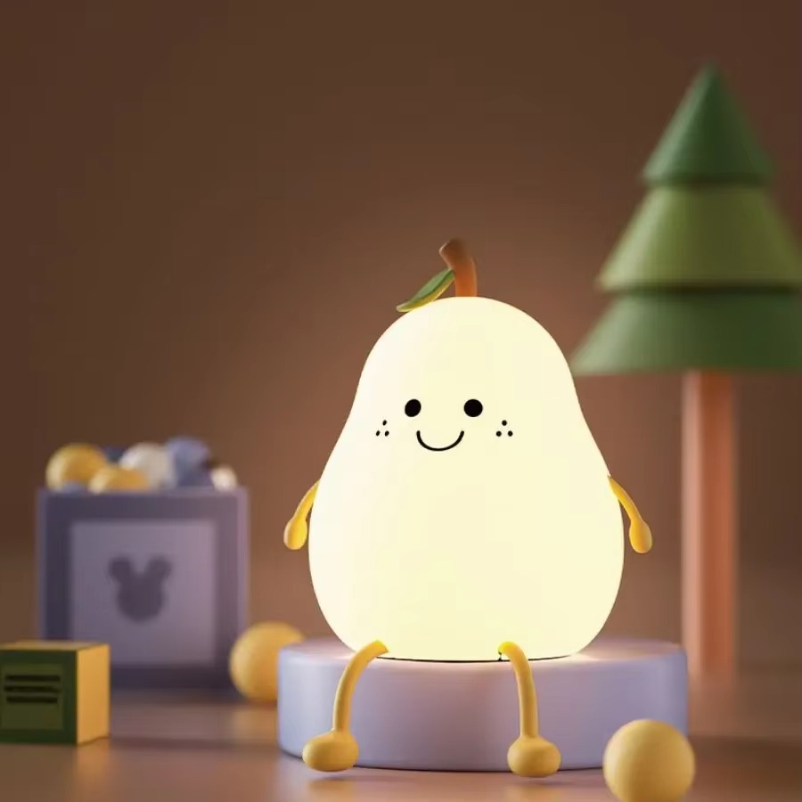 Gentle Color Changing Silicone Pear Lamp - Hehif