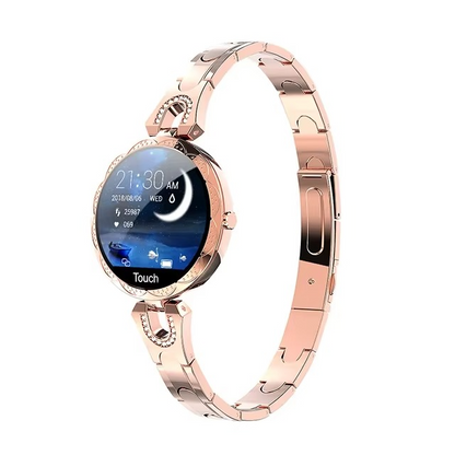 Stylish Ladies Smartwatch with Gemstone Face and Fitness Tracker