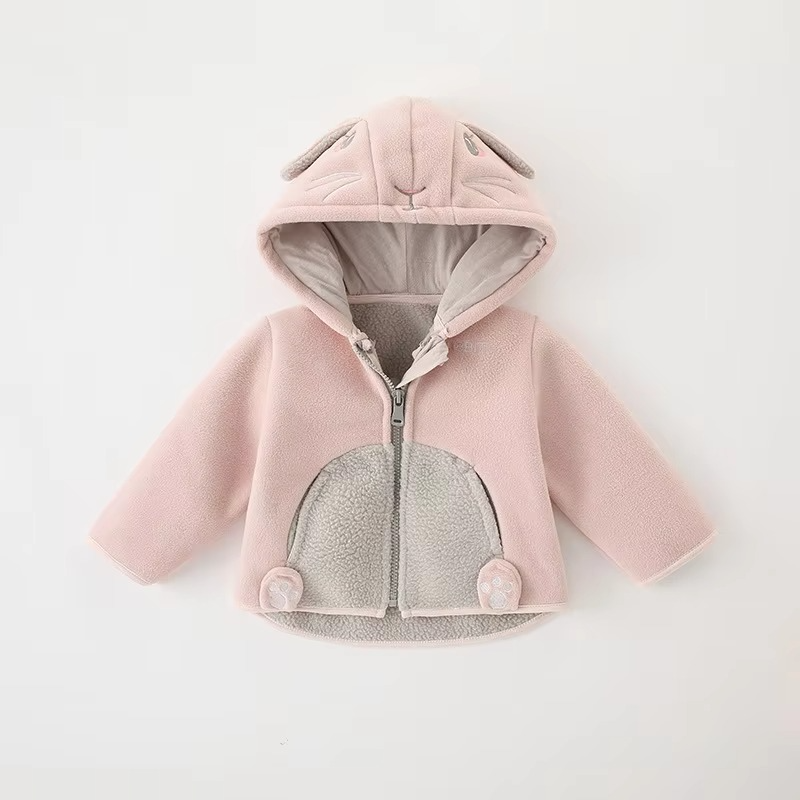 Warm Kids Fleece Hoodie with Fun Dino Print